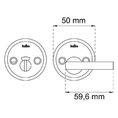 Måttskiss Wc-beslag A265 HCP krom SB