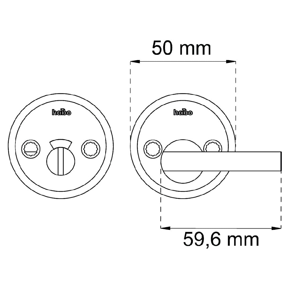 Måttskiss Wc-beslag A265 HCP svart SB