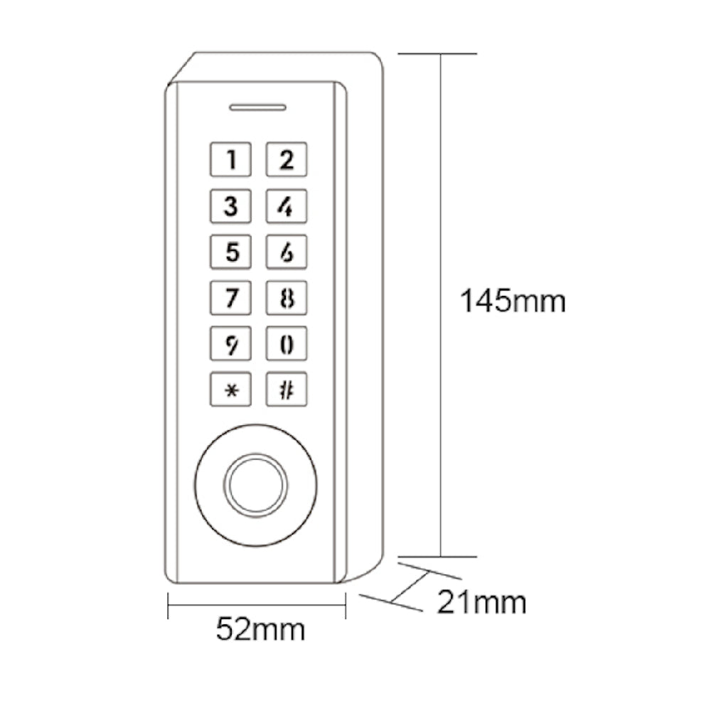 Väggläsare BG-ACF30 TTLock fingerprint metall
