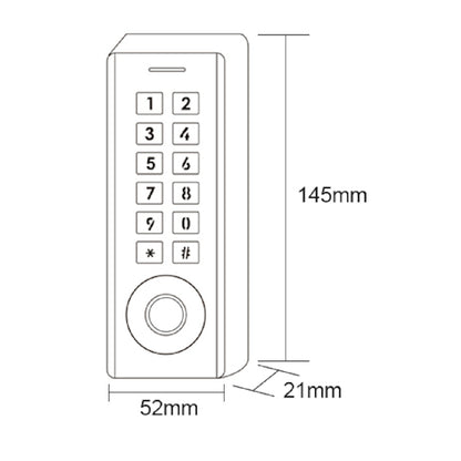 Väggläsare BG-ACF30 TTLock fingerprint metall