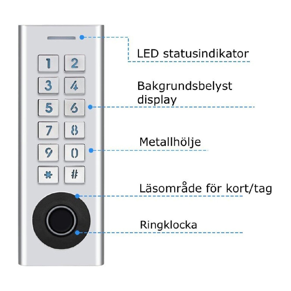 Väggläsare BG-ACK30 TTLock ringklocka metall