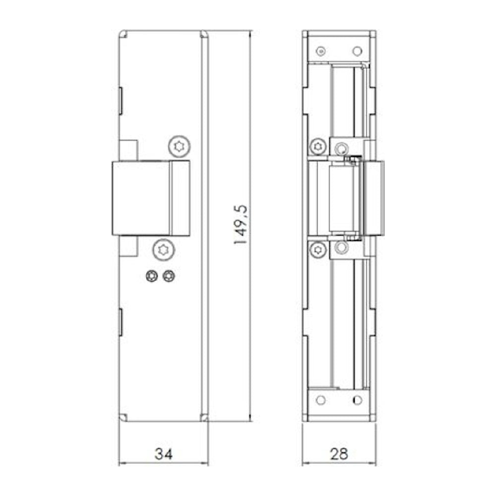 Måttskiss Elslutbleck Step 60 omvänd 24V H/V
