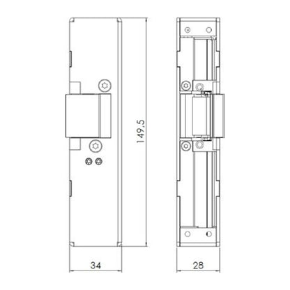 Måttskiss Elslutbleck Step 60 omvänd 24V H/V