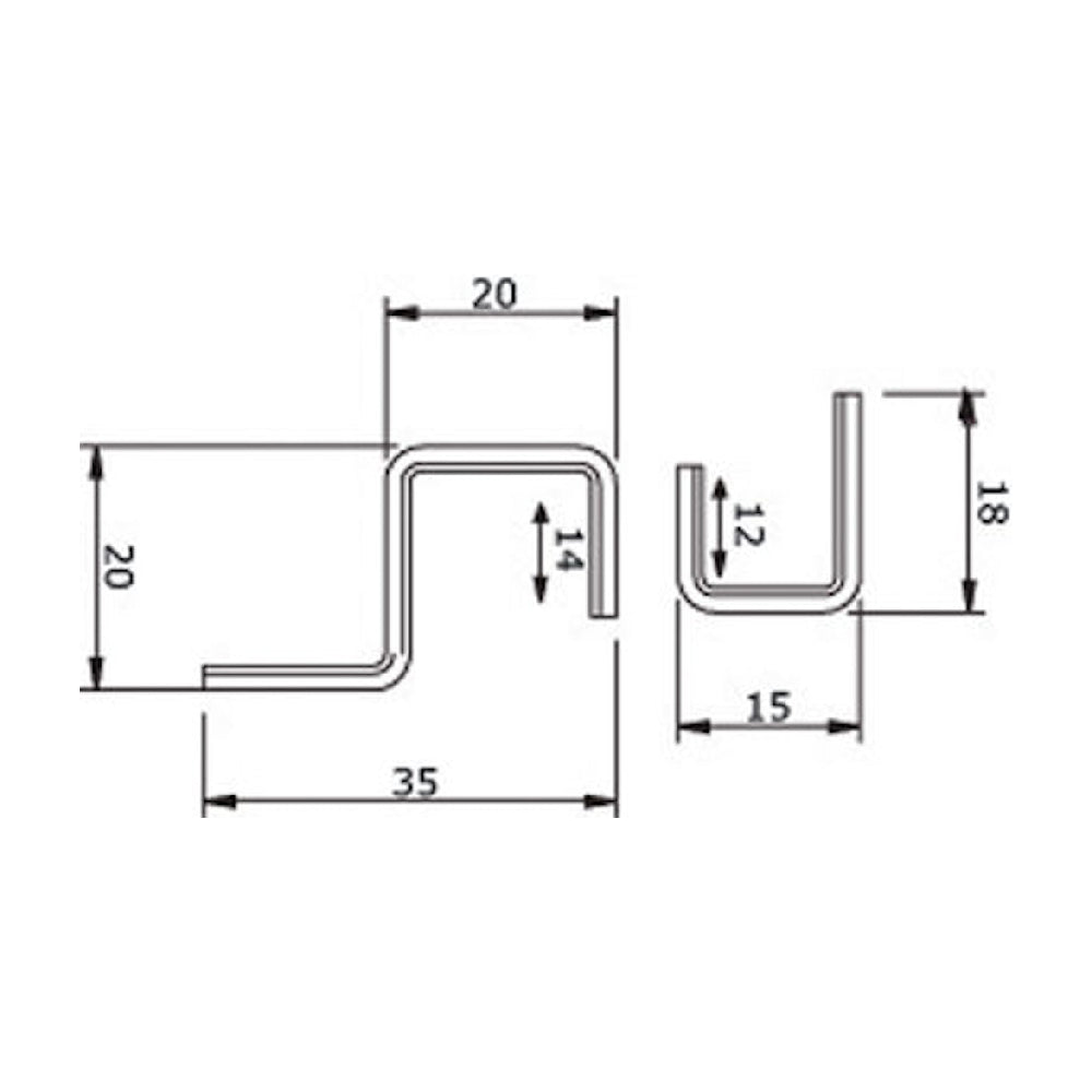 Brytskydd C-profilen US 2115mm vit