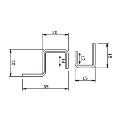 Brytskydd C-profilen US 2115mm vit