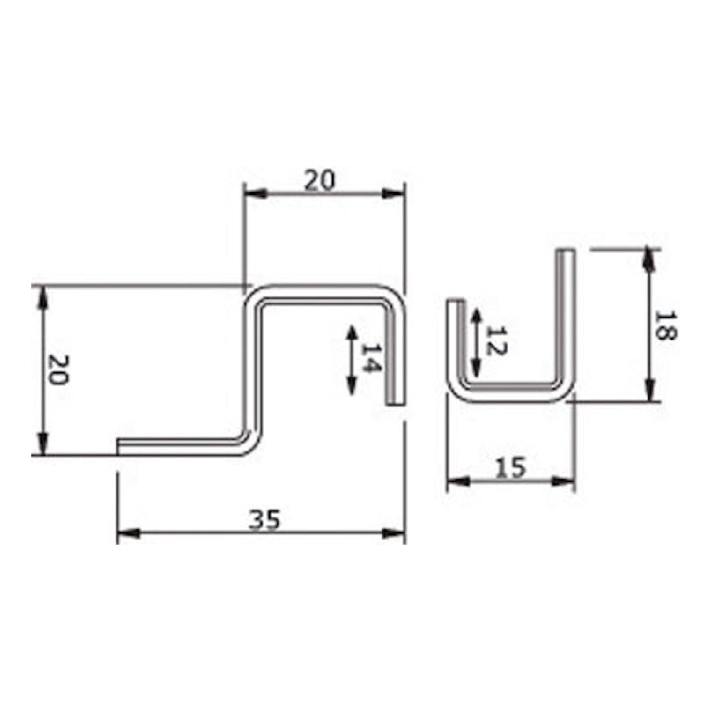 Brytskydd C-profilen US 2115mm brun