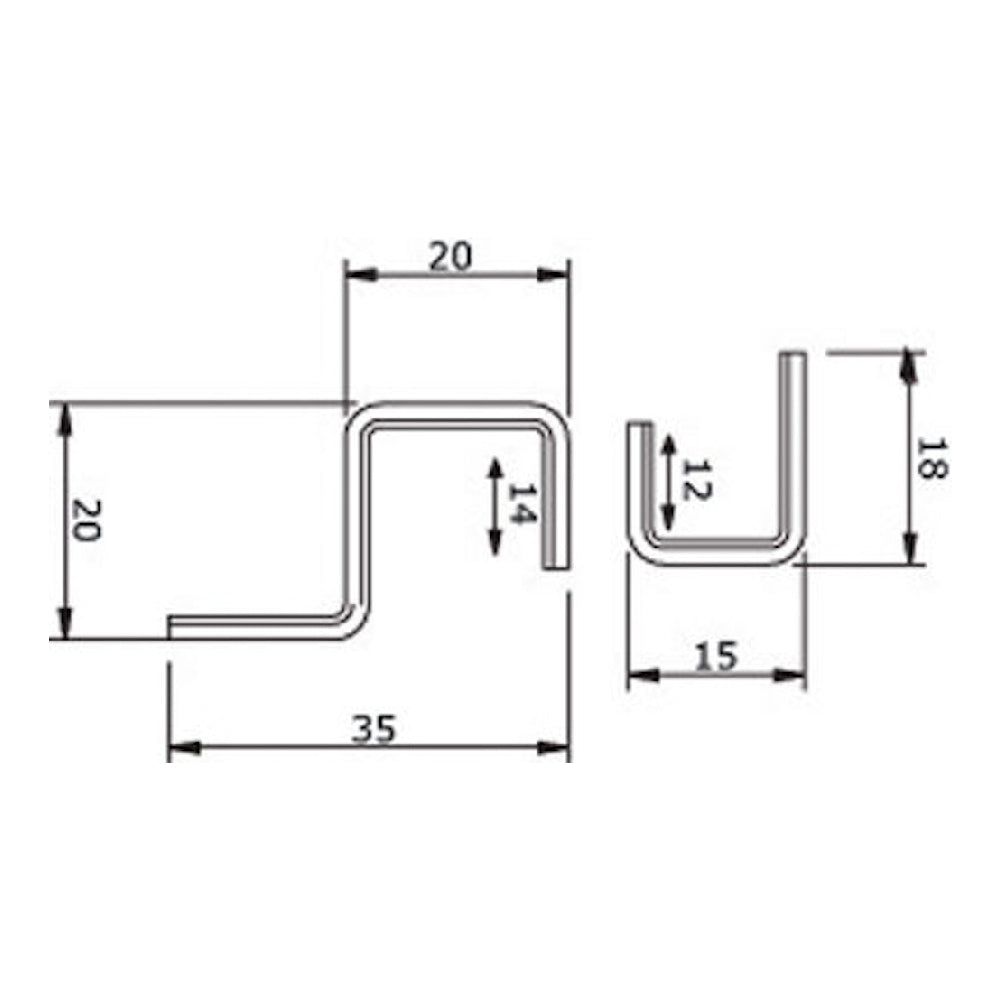 Brytskydd C-profilen U 2800mm brun