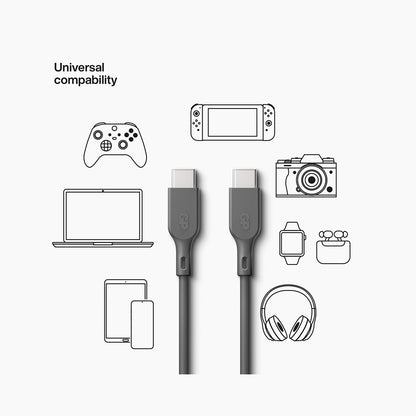 USB-kabel CC1B USB-C till USB-C 1m grå