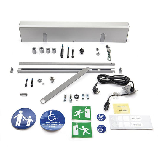 Dörrautomatik SW300 dragande glidarm kpl Silver