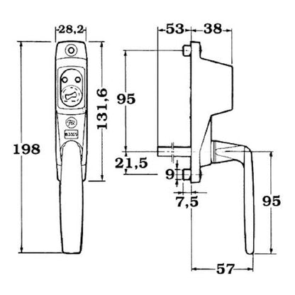 Handtag 837 S-53 höger krom PP
