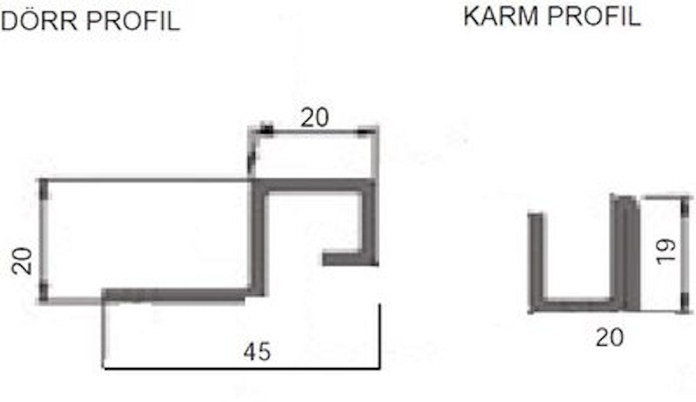 Brytskydd C-profilen UF 2030mm brun