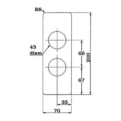 T-skylt 70x200 PO164 AY CC-66mm