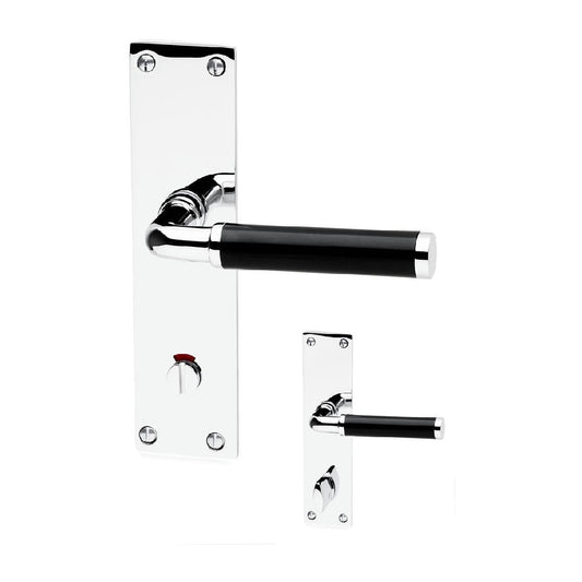 Trycke 383 inkl långskylt WC svart/krom SB