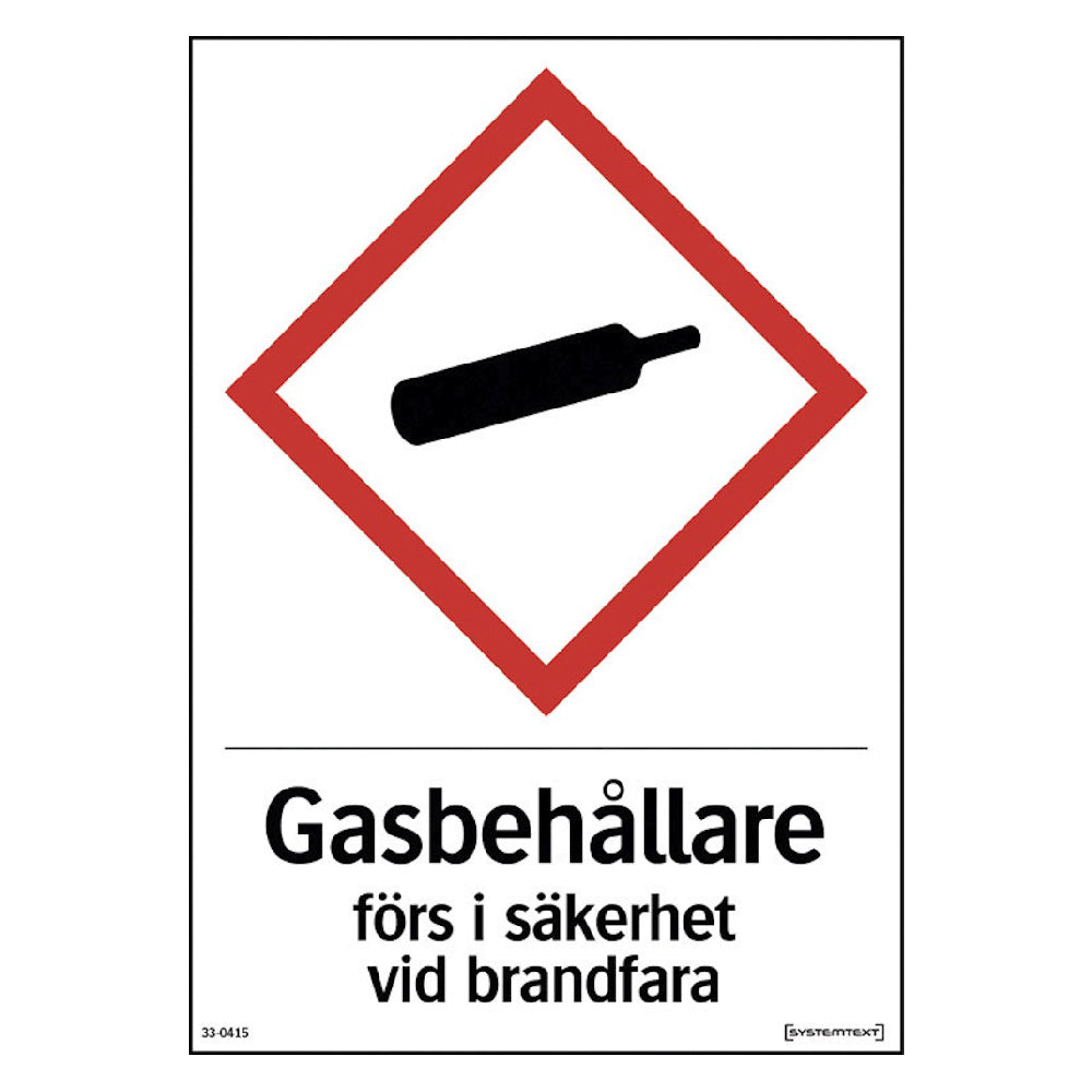 Skylt Gasbehållare 148X210Mm Aluminium Reflex