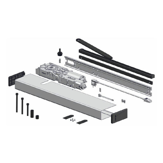 Dörrautomatik SW300-S-ECO dragande glidarm kpl grå/svart