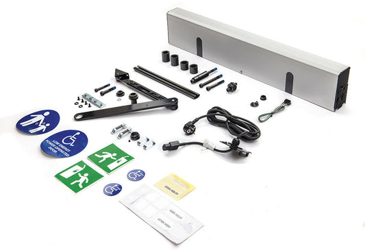 Dörrautomatik SW300 tryckande standardarm kpl silver/svart