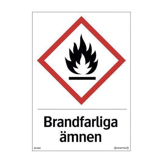 Skylt Brandfarliga ämnen 210x297mm