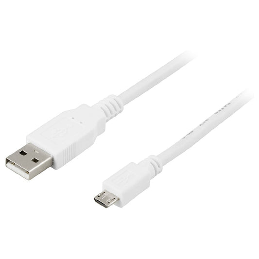 USB kabel NoKey typ A till Micro typ B 1m vit