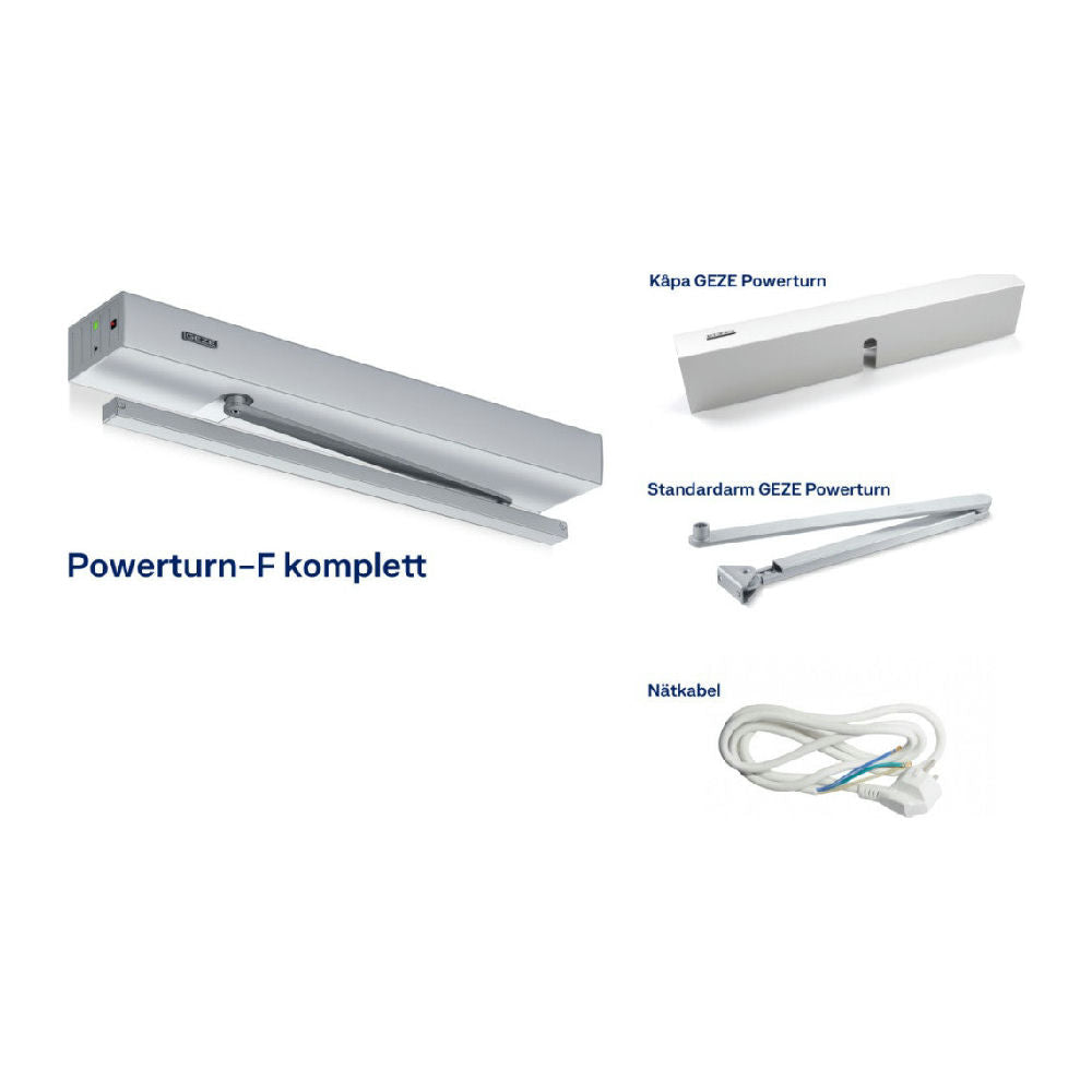 Dörrautomatik Powerturn F kpl silver