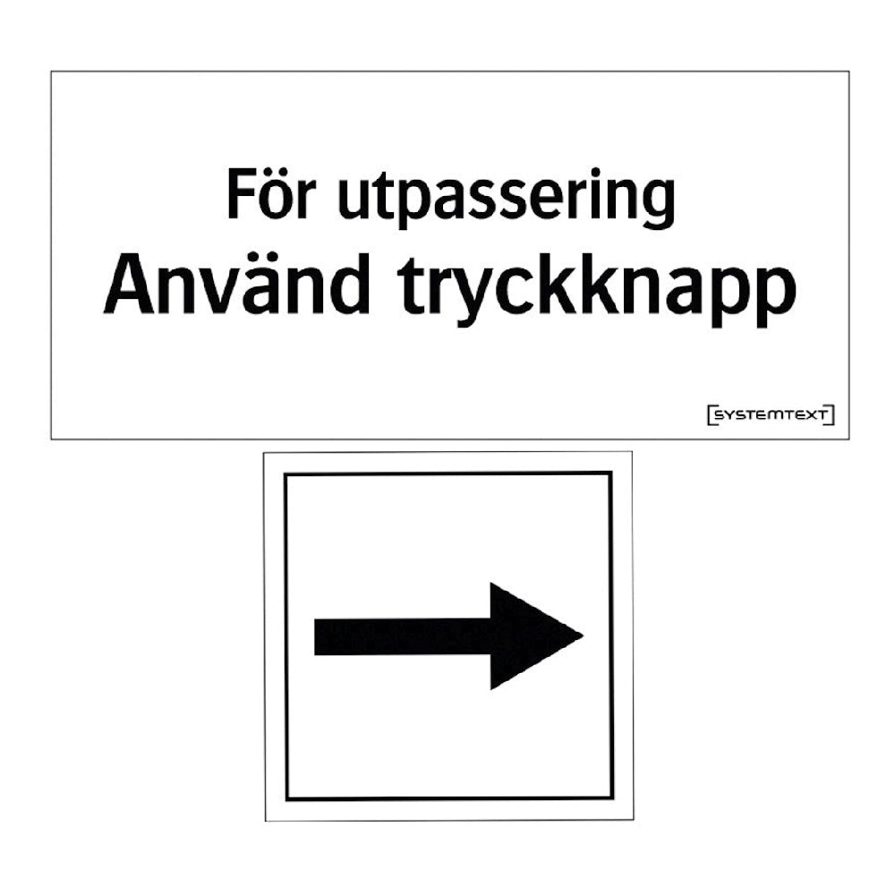 Dekal För utpassering använd tryckknapp