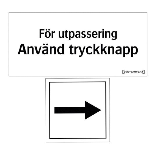 Dekal För utpassering använd tryckknapp