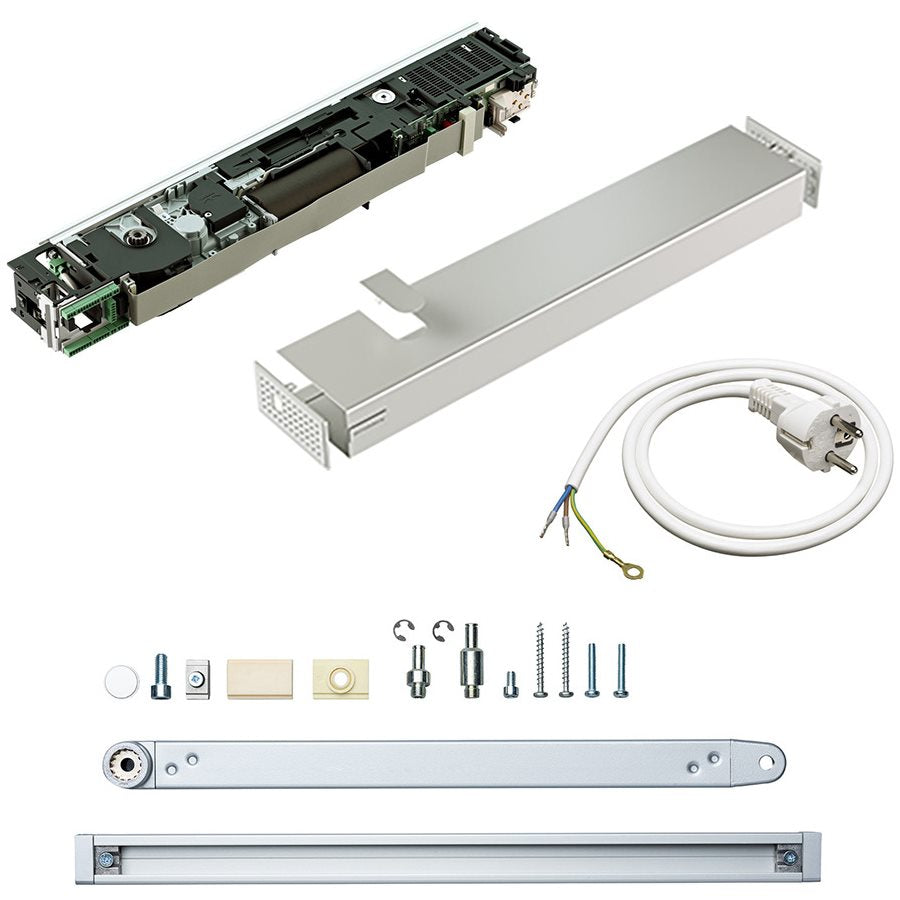 Dörrautomatik ED100LE NY komplett dragande silver
