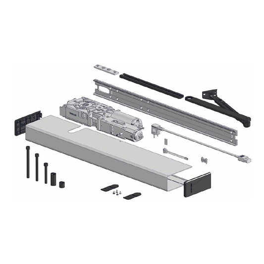 Dörrautomatik SW300-S-ECO tryckande standardarm kpl grå/svar