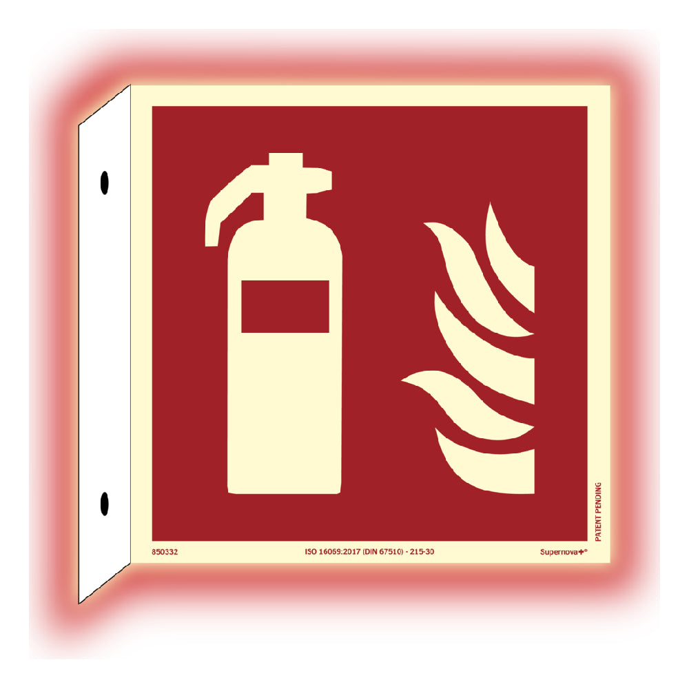Skylt Supernova+® Brandsläckare ISO 200x200mm aluminium