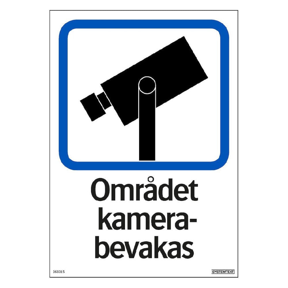 Dekal Området kamerabevakas 148x210mm