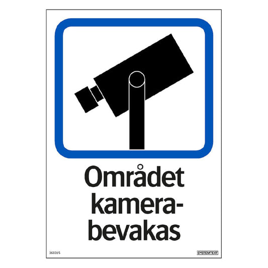 Dekal Området kamerabevakas 148x210mm