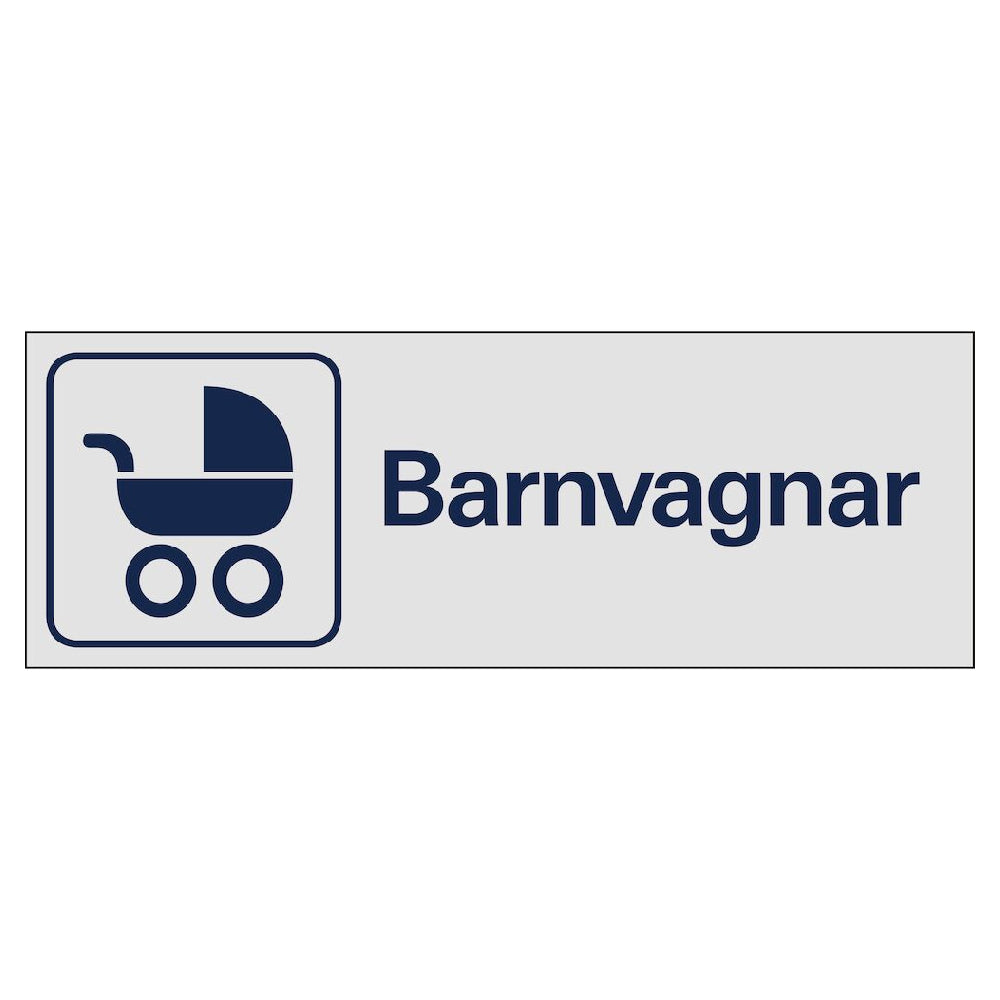 Skylt Barnvagn aluminium