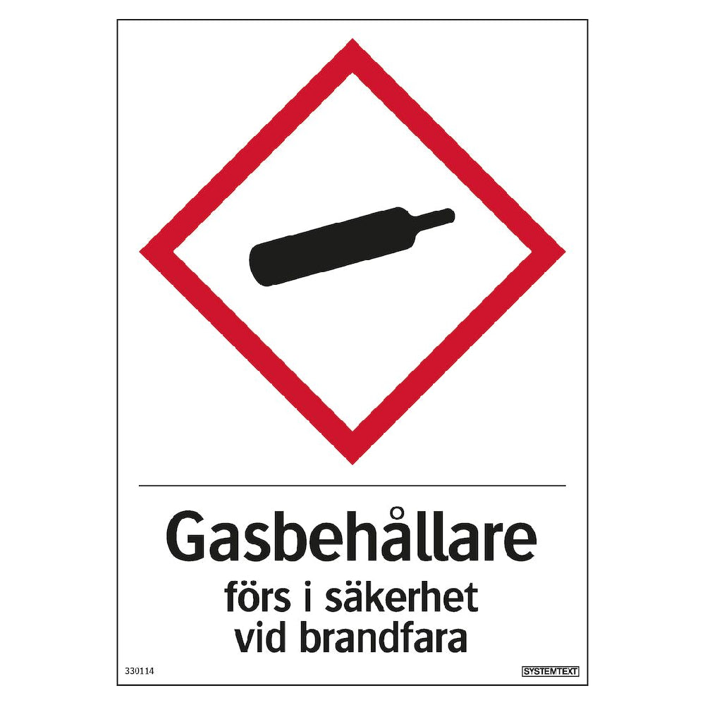 Skylt Gasbehållare 210x297mm plast