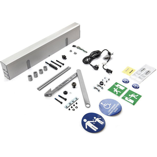 Dörrautomatik SW300 tryckande standardarm kpl silver