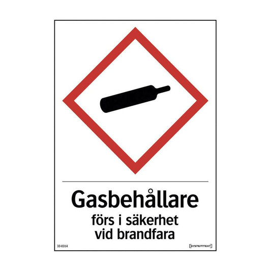 Dekal Gasbehållare säkerhet 210x297mm