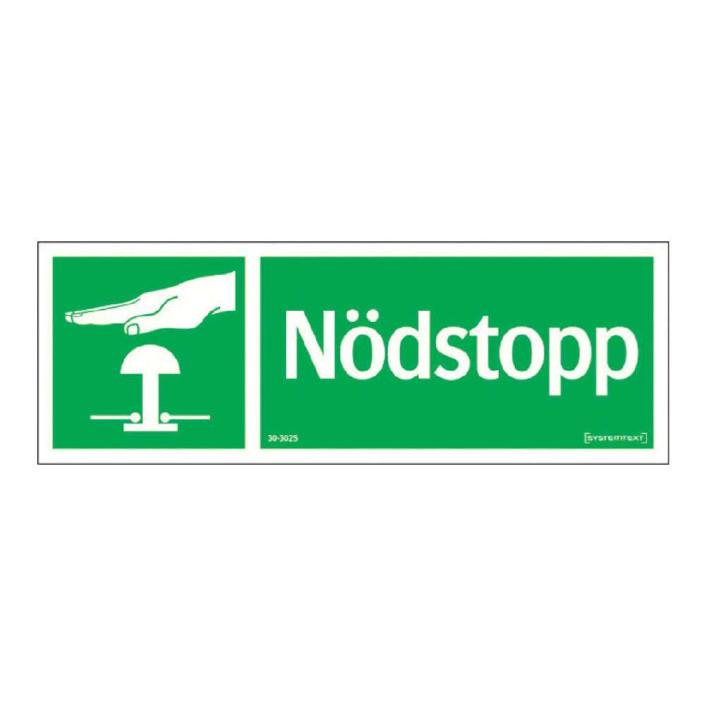 Skylt Nödstopp