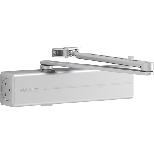 DC300-serien passar för ytter, inner- och branddörrar. Justerbar fjäderkraft EN 3-6 max dörrbredd 1400 mm. Justerbar stängningskraft, stängningshastighet, tillslagseffekt och öppningsbroms.