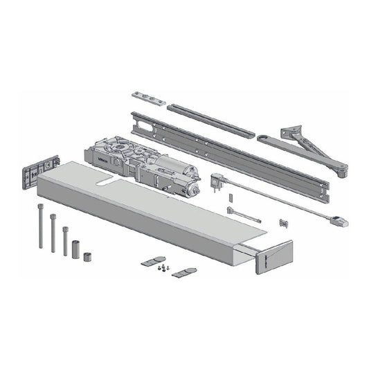 Dörrautomatik SW300-S-ECO tryckande standardarm kpl grå
