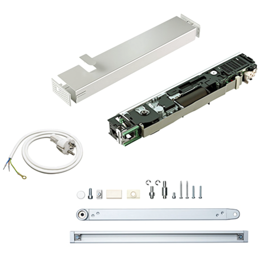 Dörrautomatik ED250LE NY komplett dragande silver