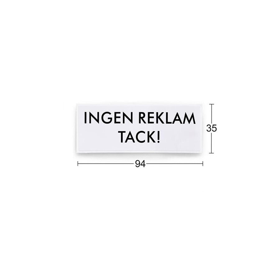 Dekal 796 Ingen reklam vit SB
