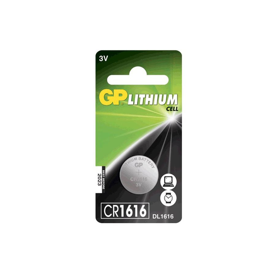 Batteri CR1616 3V, med Installation,Strömförsörjning,Ackumulatorer & batterier, Produktinformation Litiumbatteri 3 V. 1 batteri/förpackning. Diameter x tjocklek: CR 2430, 24,5x3,0 CR 2032, 20x3,2 CR 2025, 20x2,5 CR 2016,