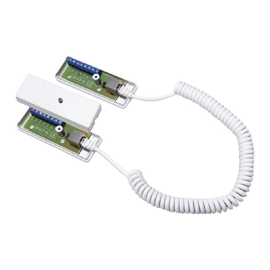 Kabelöverföring DL 6A RJ12 spiralkabel i PUR 100cm vit