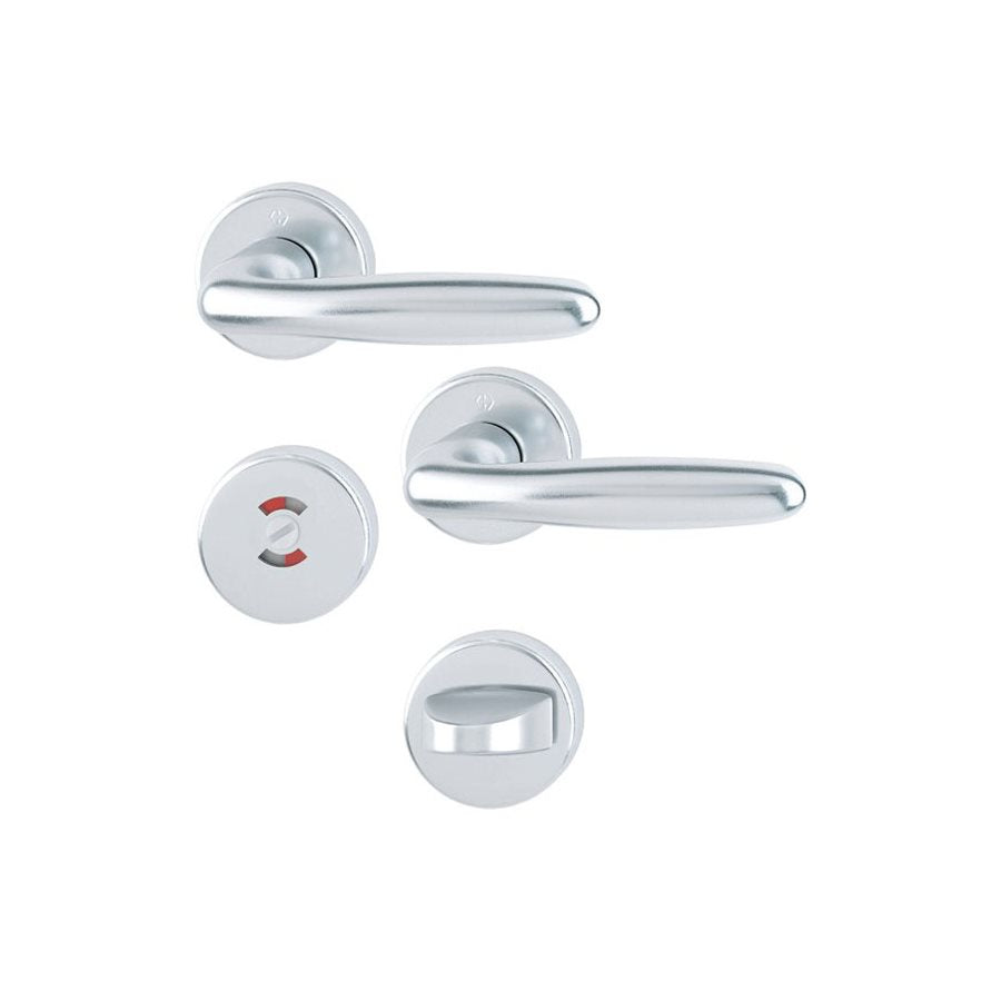 Trycke Verona 1510 ID F1 aluminium silver 37-40 wc, med Dörr,Trycken & handtag,Trycken för dörr, Produktinformation HOPPE komplett set för innerdörr med WC, design Verona, Aluminium silver F1. Kvick i Sprint. Dörrtjocklek 37-40 mm, 10