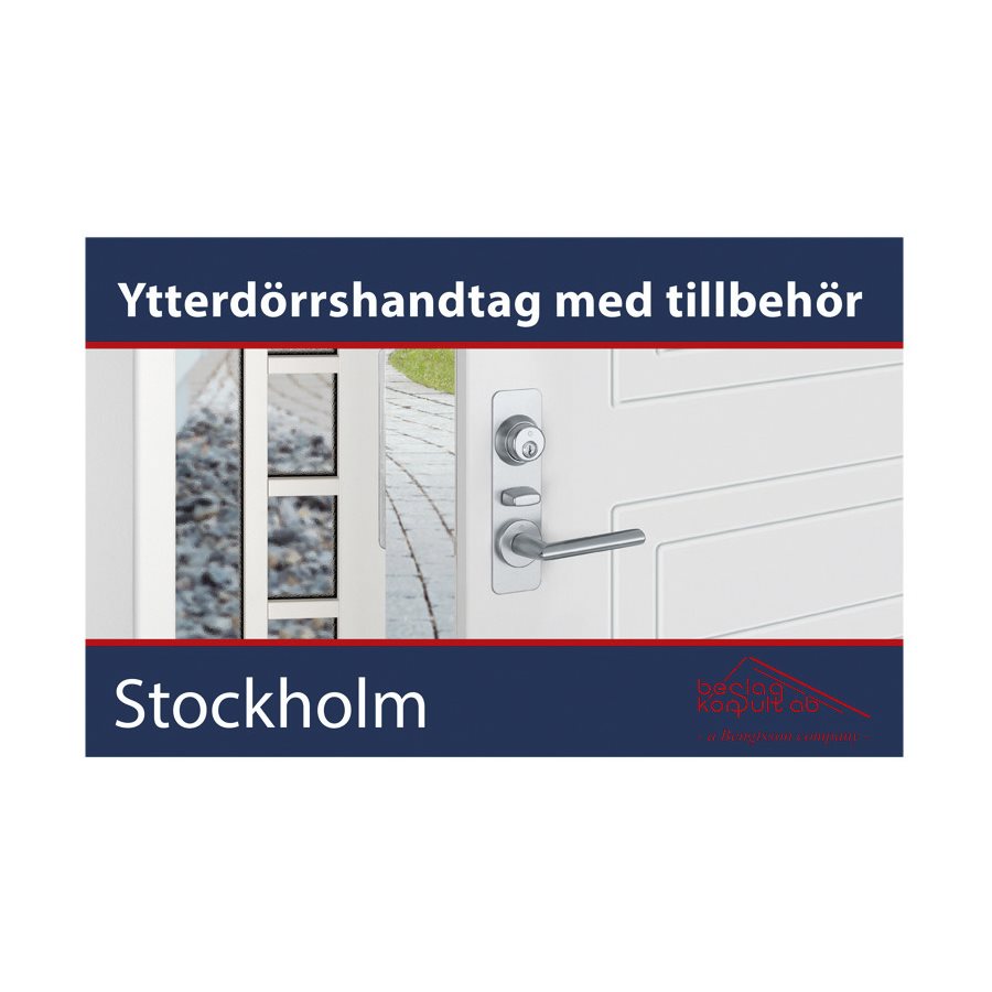 Ytterdörrset Stockholm F1 aluminium silver nickelfritt SB