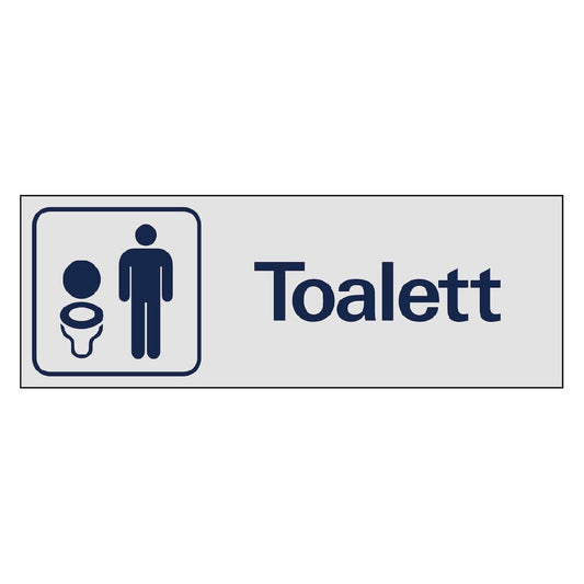 Skylt Toalett herr aluminium