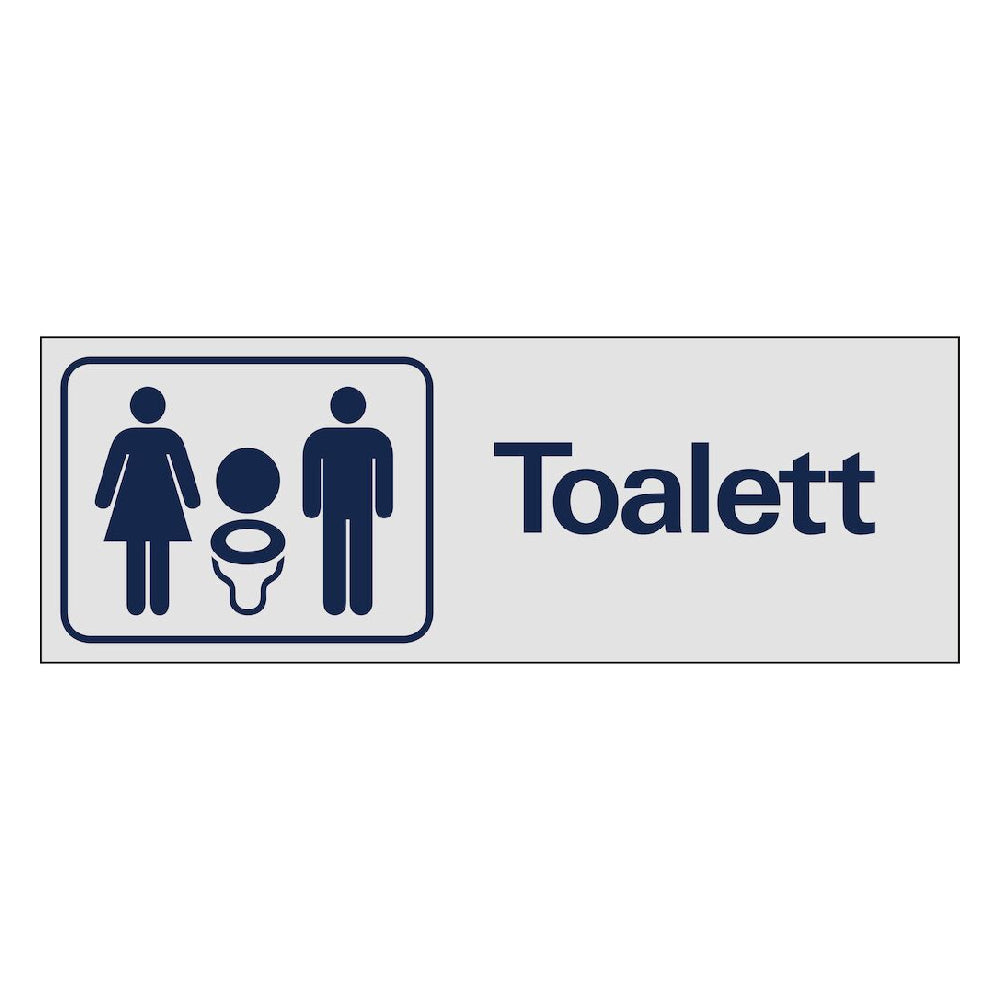 Skylt Toalett dam/herr aluminium