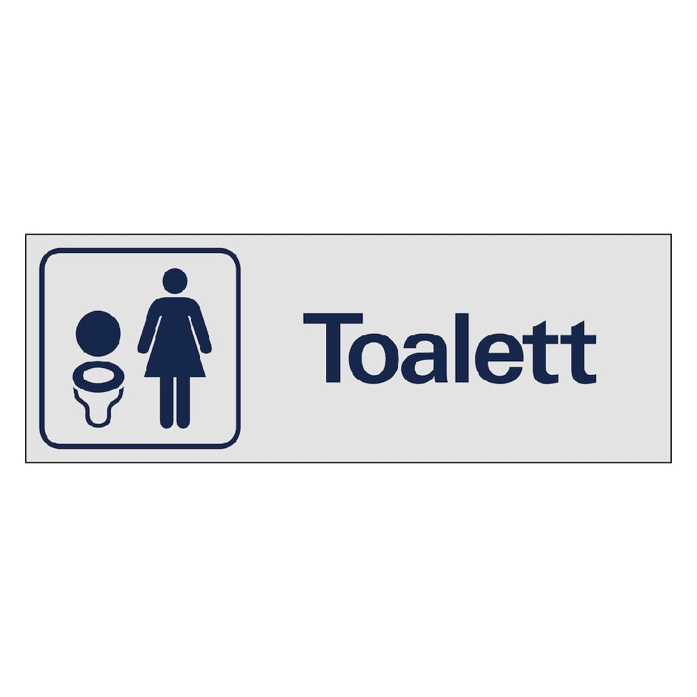 Skylt Toalett dam aluminium