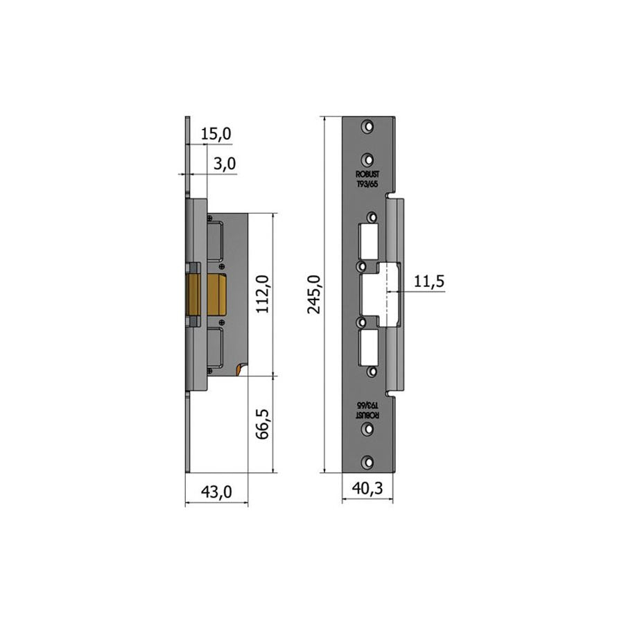 Monteringsstolpe T93/65