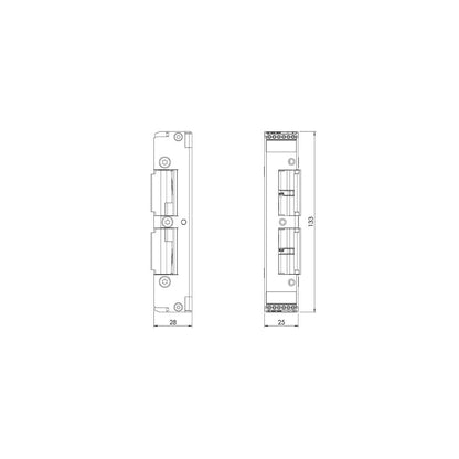Måttskiss Elslutbleck Step 92 specialmikro 24V