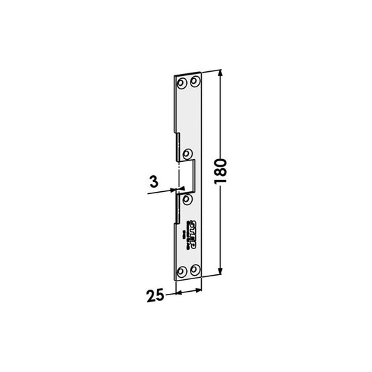 Monteringsstolpe ST4008 plan, med Elektrisk låsning,Elektrisk låsning,Elslutbleck monteringsstolpar, Produktinformation Plan stolpe för trä,stål- eller aluminiumkarmar. För enkelfallås connect eller modul. Godkänd i högst brandteknisk klass A60/El60/E60. Mått: 180mm