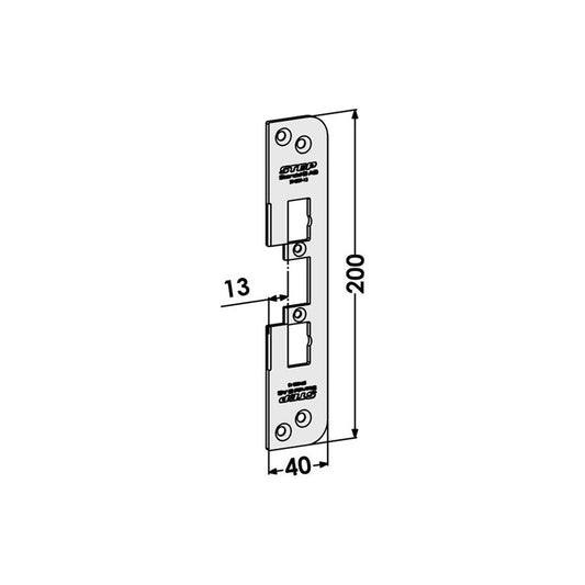 Monteringsstolpe ST4009-13 plan, med Elektrisk låsning,Elektrisk låsning,Elslutbleck monteringsstolpar, Produktinformation Plan stolpe i rostfritt stål för trä- eller metallkarmar. Har samma yttermått som säkerhetsslutbleck 1487-1 för Connect-lås. För enkel-och